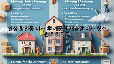 안성 창전동 이사 후 깨끗한 새출발! 이사 청소 완벽 가이드 ✨